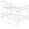 Full Xl Over Queen Metal Bunk Bed, White White Iron