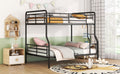 Full Xl Over Queen Metal Bunk Bed, Black Black Iron