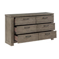 Rustic Style 1Pc Gray Dresser Of 6X Drawers Metal Hardware Wooden Bedroom Furniture Gray Bedroom Industrial,Rustic Wood