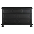 Transitional Black Dresser Of 7 Drawers Jewelry Tray Traditional Design Bedroom Wooden Furniture Black Bedroom Traditional,Transitional Wood