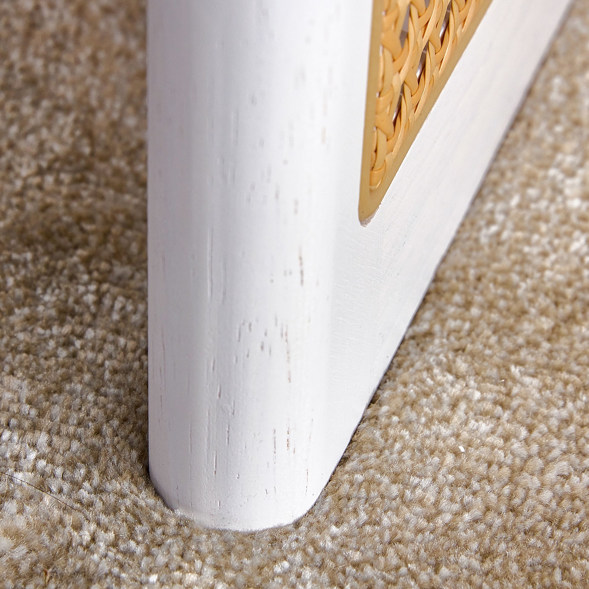 Chinese Style White Solid Wood And Imitation Rattan Coffee Table, Rectangular Solid Wood Coffee Low Table, Small Living Room Coffee Table White Solid Wood