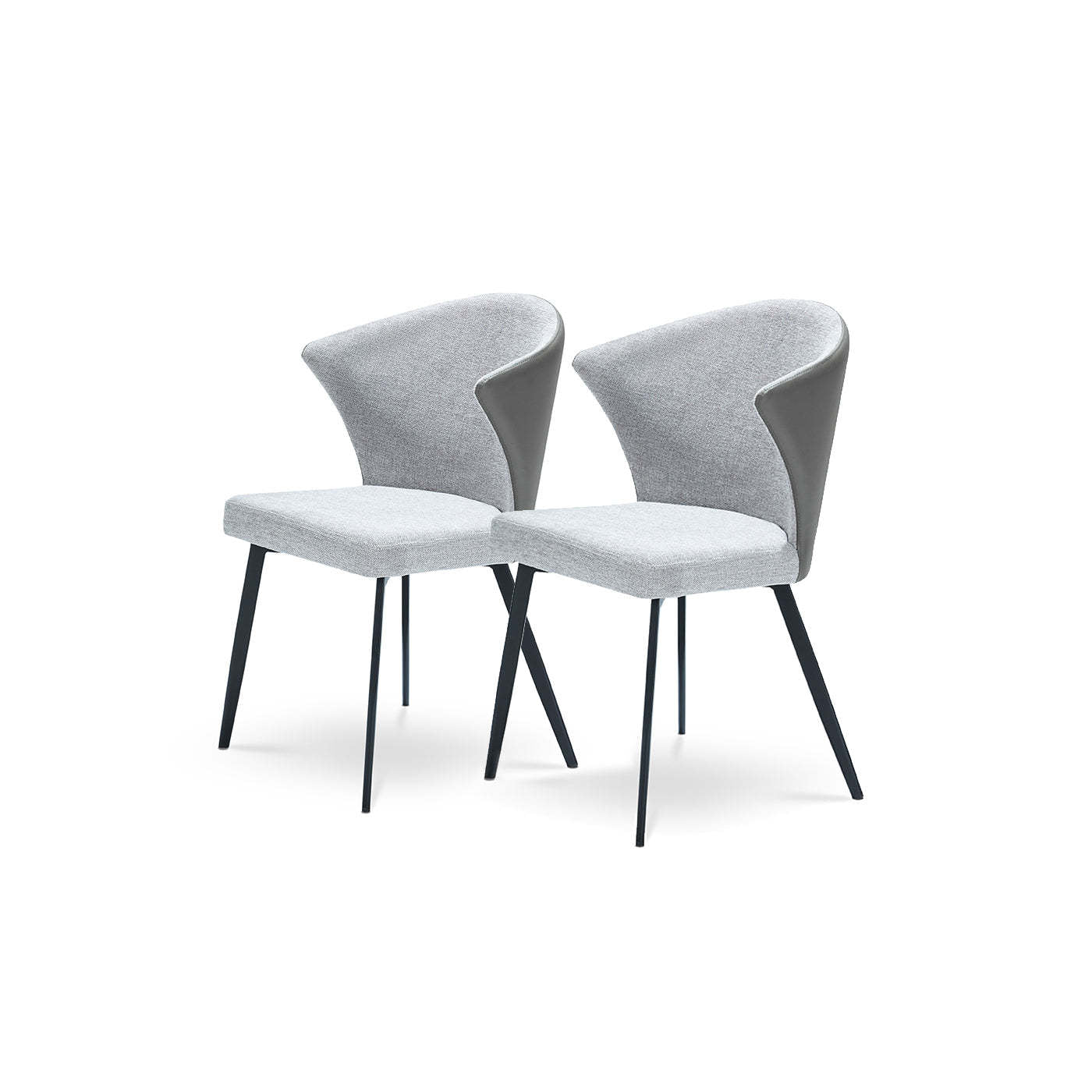 Modern minimalist gray dining chair, carbon steel