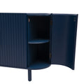 Curved Design Light Luxury Sideboard With Adjustable Shelves,Suitable For Living Room,Study And Entrance Blue Mdf