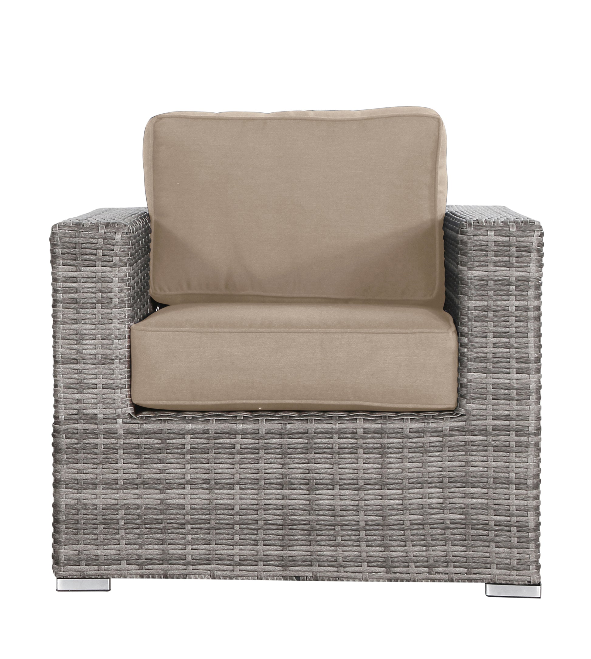 Living Source International Fully Assembled Patio Chair With Cushions Grey Mix Wicker