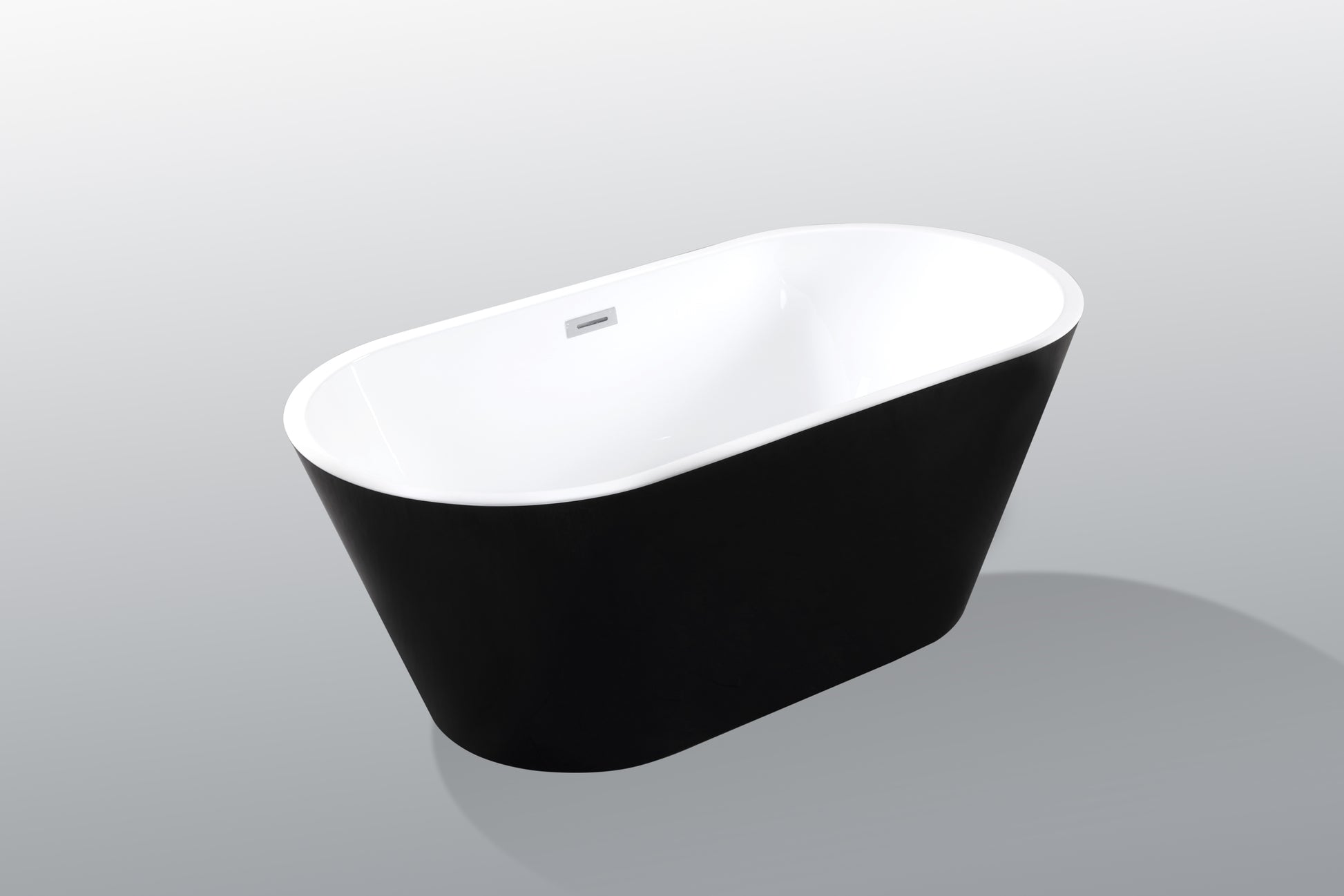 67" Acrylic Freestanding Bathtub Acrylic Soaking Tubs, Oval Shape Black Freestanding Bathtub With Chrome Overflow And Pop Up Drain Black White Oval Bathroom Freestanding Tubs Polished 61 69 In Contemporary Soaking Center Acrylic Acrylic