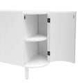 Curved Design Light Luxury Sideboard With Adjustable Shelves,Suitable For Living Room,Study And Entrance White Mdf