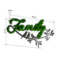 Family Letter Art Moss Wall Decor Green Iron