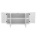 Curved Design Light Luxury Sideboard With Adjustable Shelves,Suitable For Living Room,Study And Entrance White Mdf