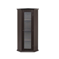 Freestanding Bathroom Cabinet with Glass Door, Corner brown-mdf+glass