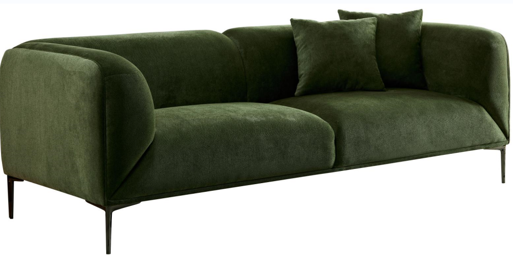 Wks2G Green Sofa Can Be Placed In The Studio, Living Room, Attic Multiple Scenes, Style Modern Simple Fashion, Size 89.37* 35.43* High 28.74 Inches Green Fabric 3 Seat