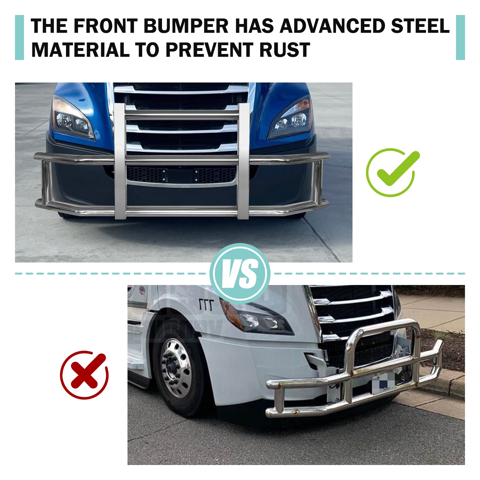 Stainless Steel Deer Guard Bumper for Freightliner chrome-stainless steel