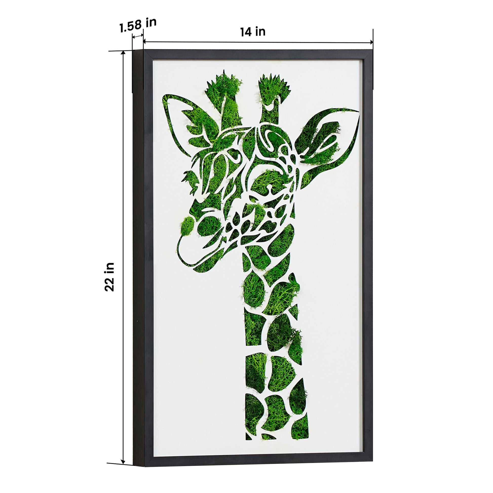 Giraffe Metal Art Moss Wall Decor Green Iron