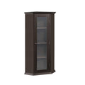 Freestanding Bathroom Cabinet with Glass Door, Corner brown-mdf+glass