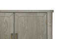 60'' Rounded Design Elements Throughout The Sideboard Including Tabletop, Legs, Four Side Furniture Suitable For Kitchen, Living Room, Entryway Light Gray Mdf