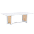 Chinese Style White Solid Wood And Imitation Rattan Coffee Table, Rectangular Solid Wood Coffee Low Table, Small Living Room Coffee Table White Solid Wood