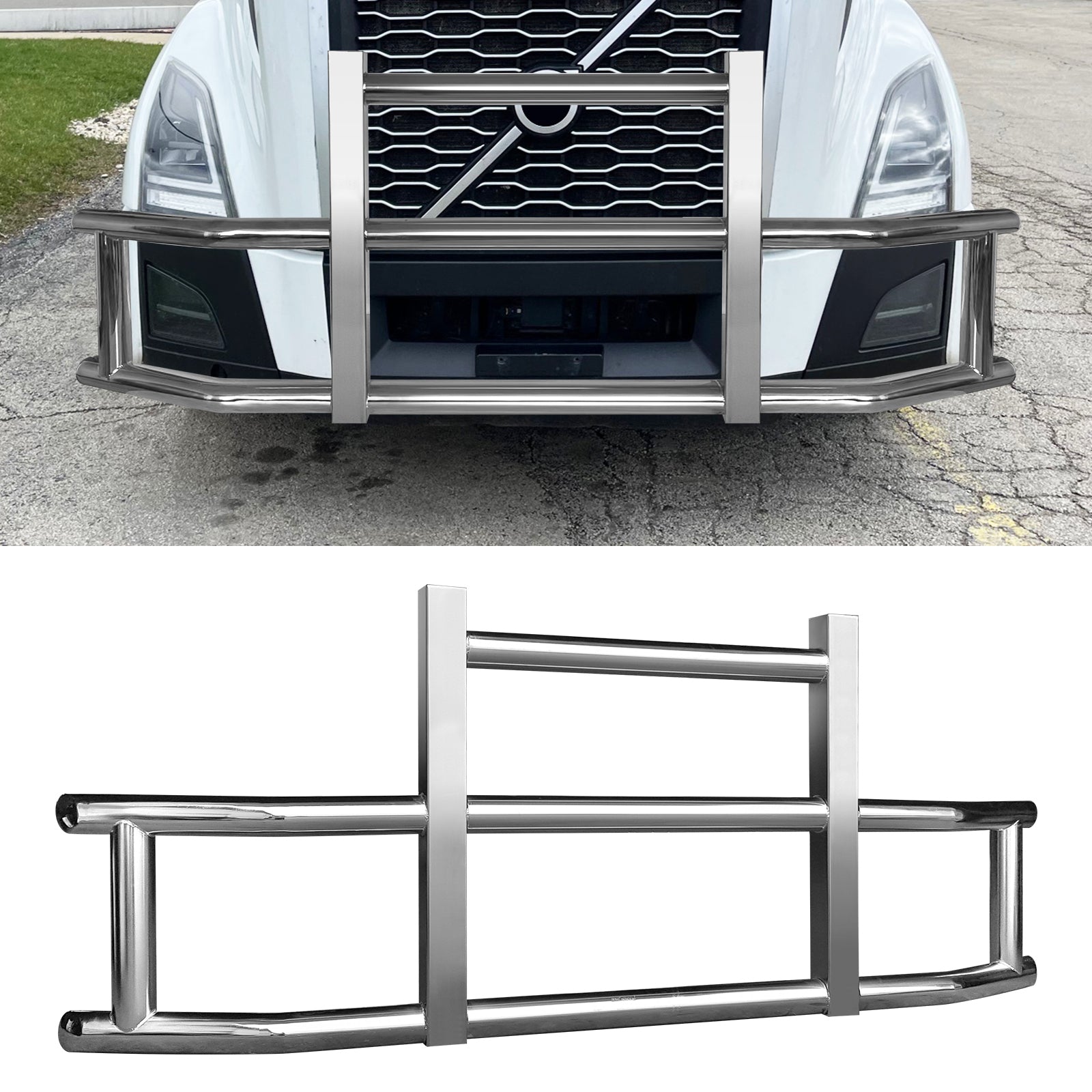 Stainless Steel Deer Guard Bumper for Volvo VN VNL chrome-stainless steel