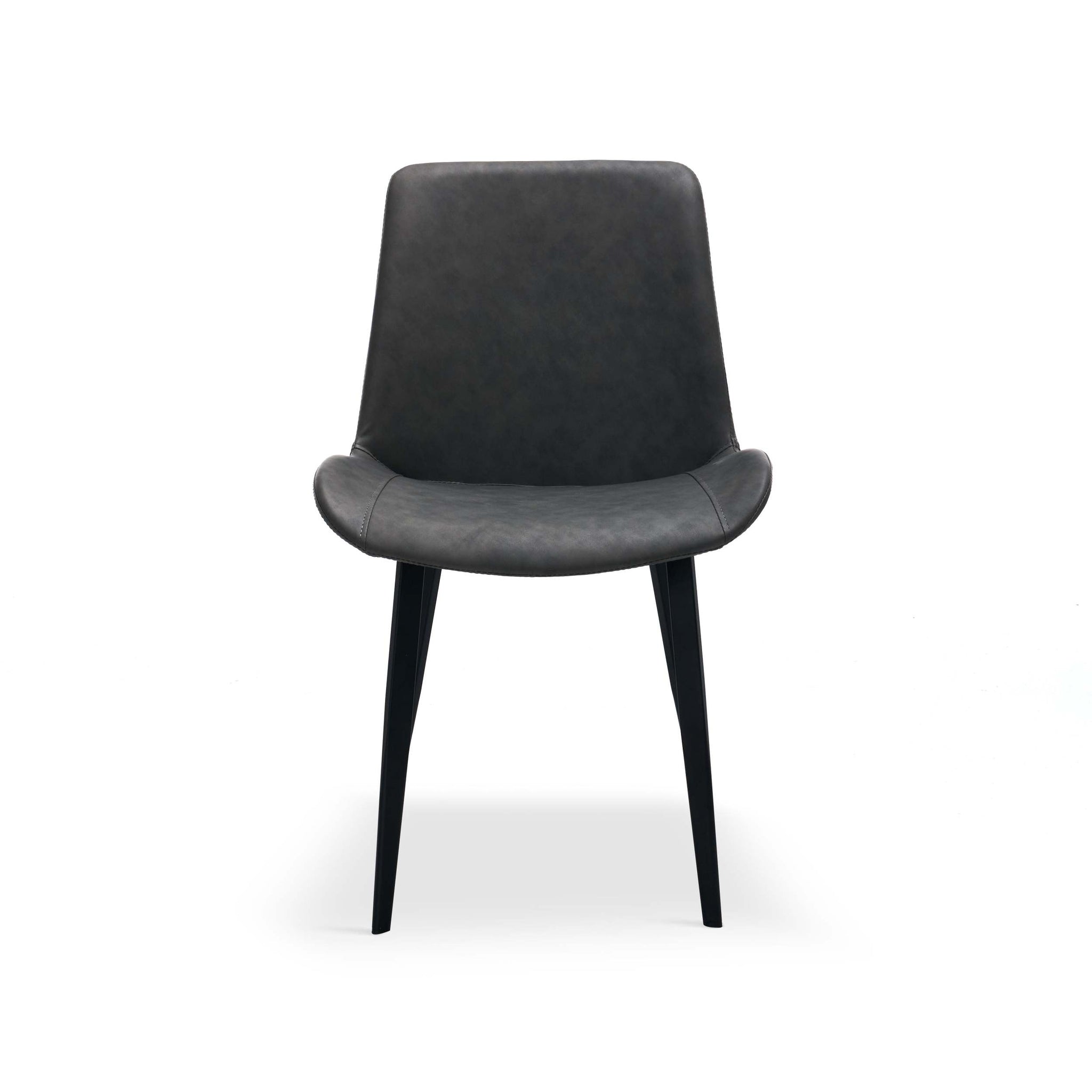 Dark gray microfiber leather dining chair, high