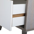 Set Of 2 Low Foot Bedside Table With Drawer Storage Compartment Gray Gray Solid Wood Mdf