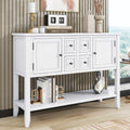 Cambridge Series Large Storage Vintage Console Table With Four Small Drawers And Bottom Shelf For Living Rooms, Entrances And Kitchens White, Old Sku: Wf190263Aaa White Solid Wood Mdf