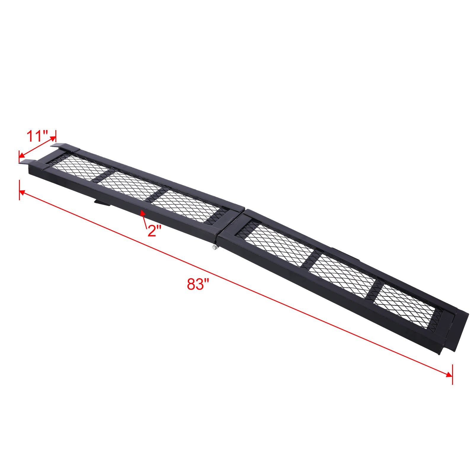 80" Steel Loading Ramp, 500Lbs Capacity, Portable Motorcycle Ramp, Folding Atv Ramp For Pick Up Truck, Black, Pack Of 1 Black Steel