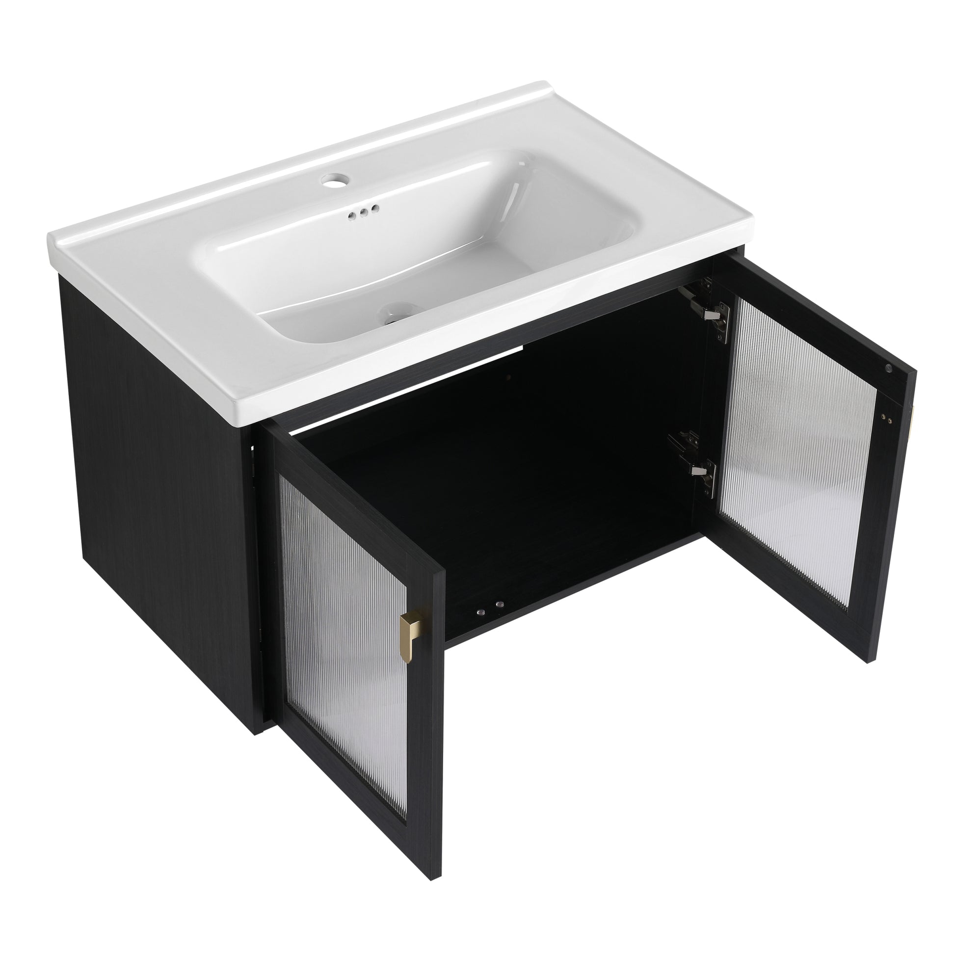 32 Inch Wall Mounted Bathroom Vanity With Sink, For black-2-bathroom-wall mounted-modern-plywood