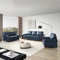 Living Room Sofa With Storage Sofa 1 2 3 Sectional Navy Blue Faux Leather Navy Blue Foam Pu Leather