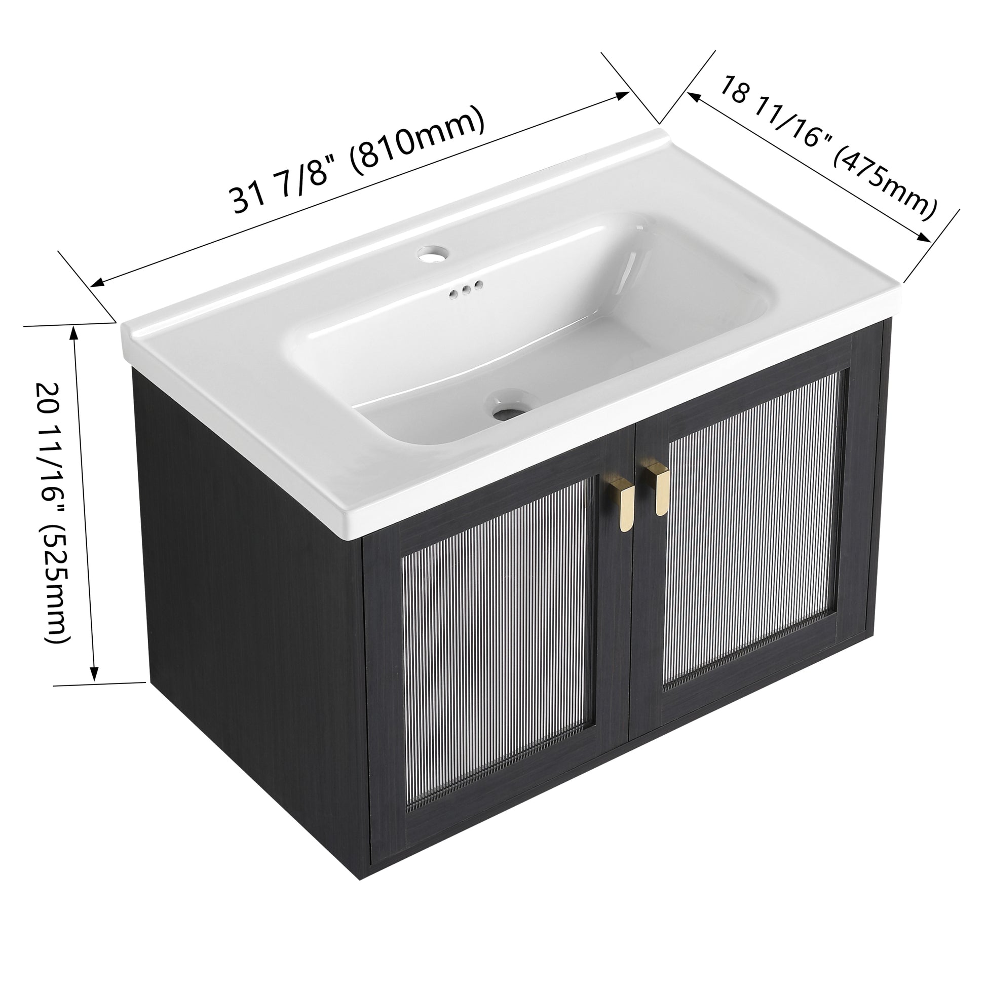 32 Inch Wall Mounted Bathroom Vanity With Sink, For black-2-bathroom-wall mounted-modern-plywood