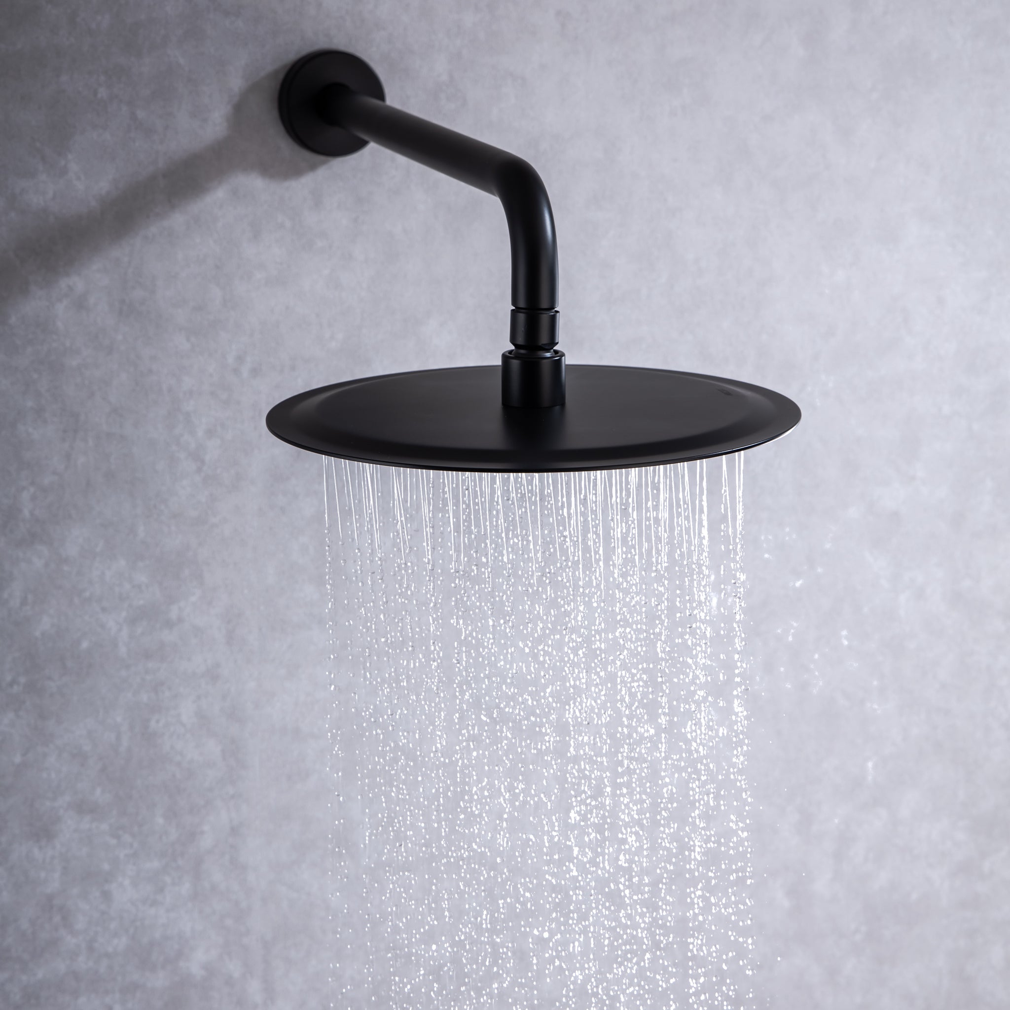 Rain Shower Head High Flow Round Rainfall Showerhead Waterfall Full Body Coverage Universal Ceiling Or Wall Mount 16 Inch Black Matte Black Stainless Steel