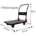 1100 lbs. Capacity Platform Cart Heavy Duty Dolly black-metal