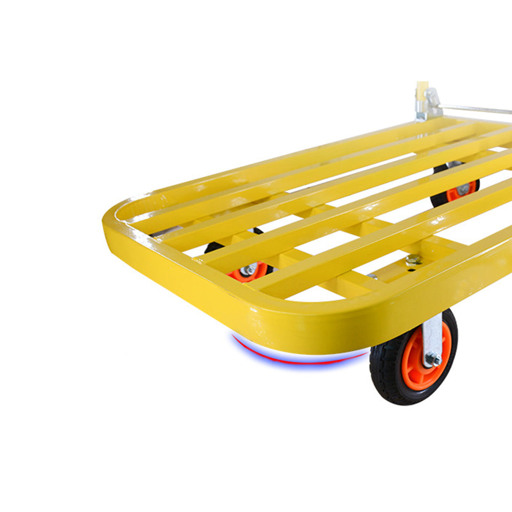 880 lbs. Capacity Steel Push Hand Truck Heavy Duty yellow-metal