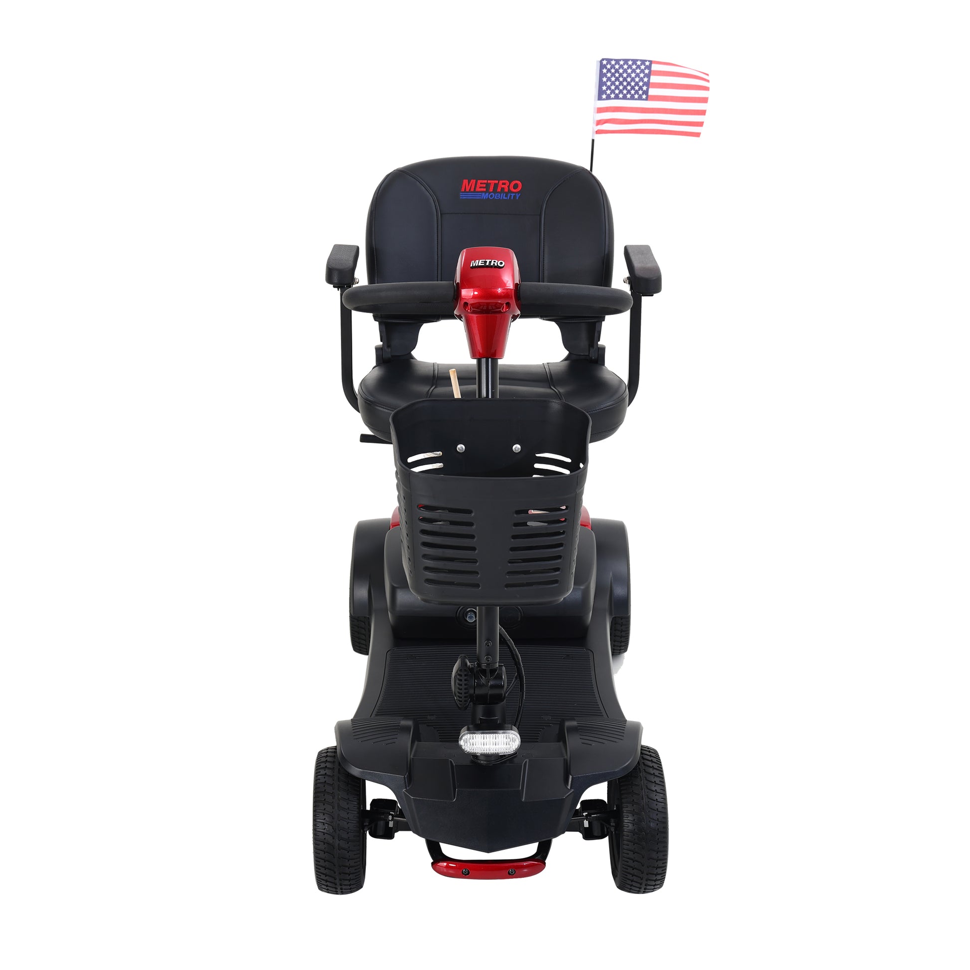 Max Sport Red 4 Wheels Outdoor Compact Mobility Scooter With 2 In 1 Cup & Phone Holder Red Metal