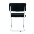 Modern Simple Light Luxury Dining Chair Black Chair Family Bedroom Stool Back Dressing Chair Student Chair Metal Legs Silver Bow Chair Set Of 2 Metal Black Teddy