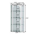 Glass Door Wall Mounted Corner Cabinet With Featuring Four Tier Storage For Bedroom, Living Room, Bathroom, Kitchen, White White Metal