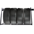 Heavy Duty Adjustable Garage Wall Multi Tire Rack Storage, Black Black Steel