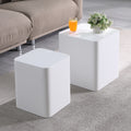 Upgrade Mdf Nesting Table Side Table Coffee Table End Table For Living Room,Office,Bedroom White,Set Of 2 White Mdf