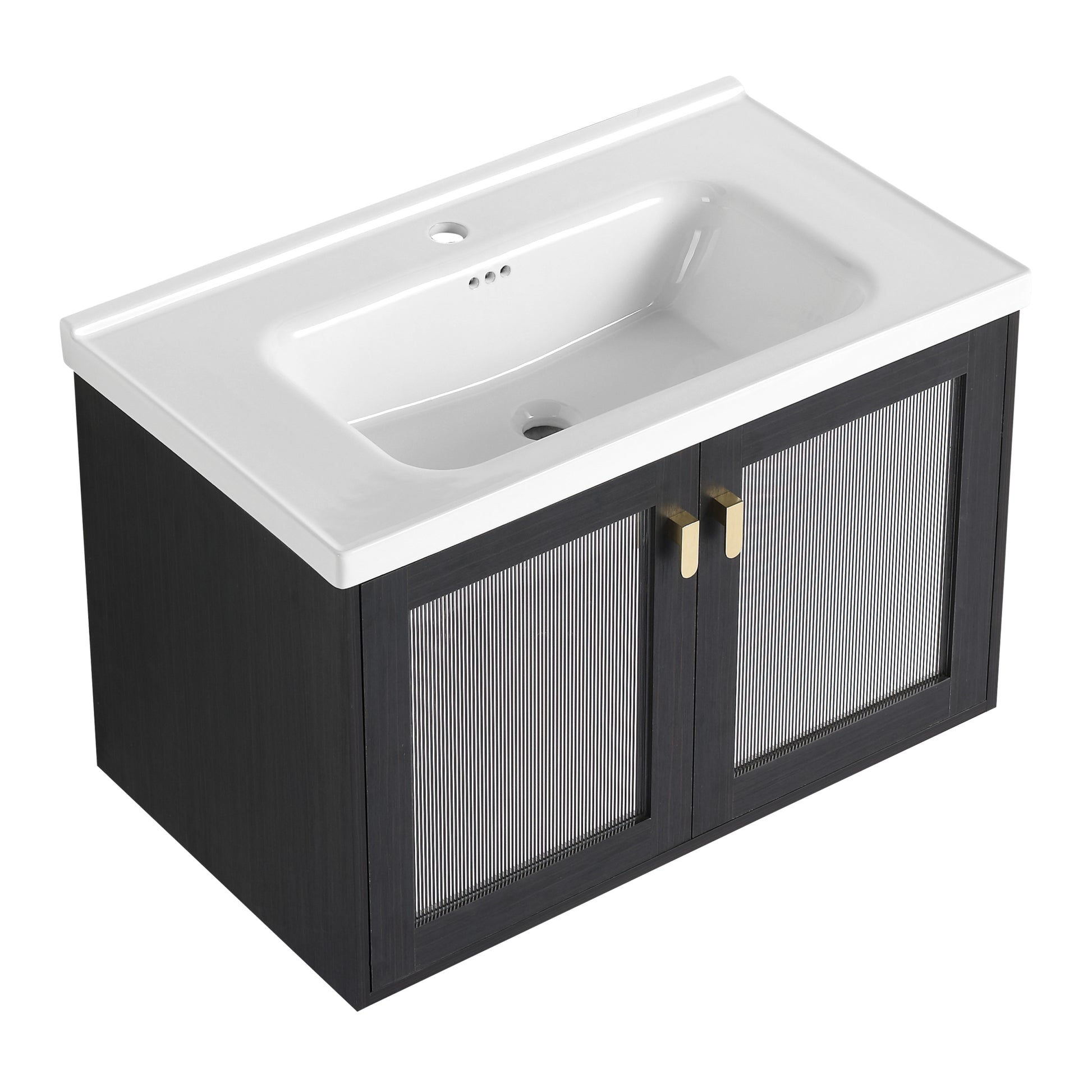 32 Inch Wall Mounted Bathroom Vanity With Sink, For black-2-bathroom-wall mounted-modern-plywood