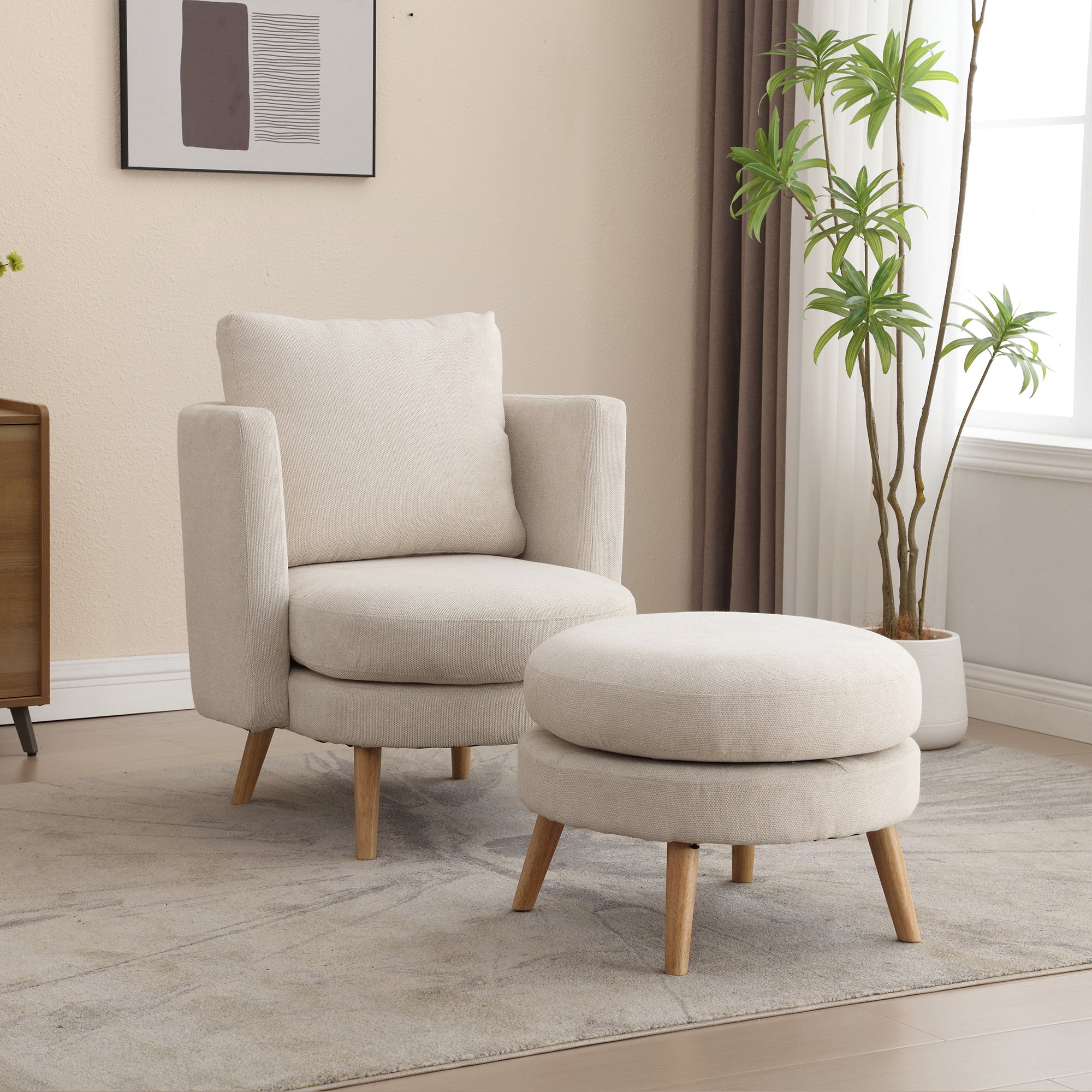 30.7" Wide Accent Chair with Ottoman Armchair