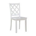 Classic Transitional 5Pc Dining Set White Finish Dining Table And Four Side Chairs Set Lattice Back Wooden Dining Furniture Set Wood Wood White Seats 4 Wood Dining Room 48 Inches Casual,Classic,Transitional 4 Leg Rectangular Dining Table With Chair Wood