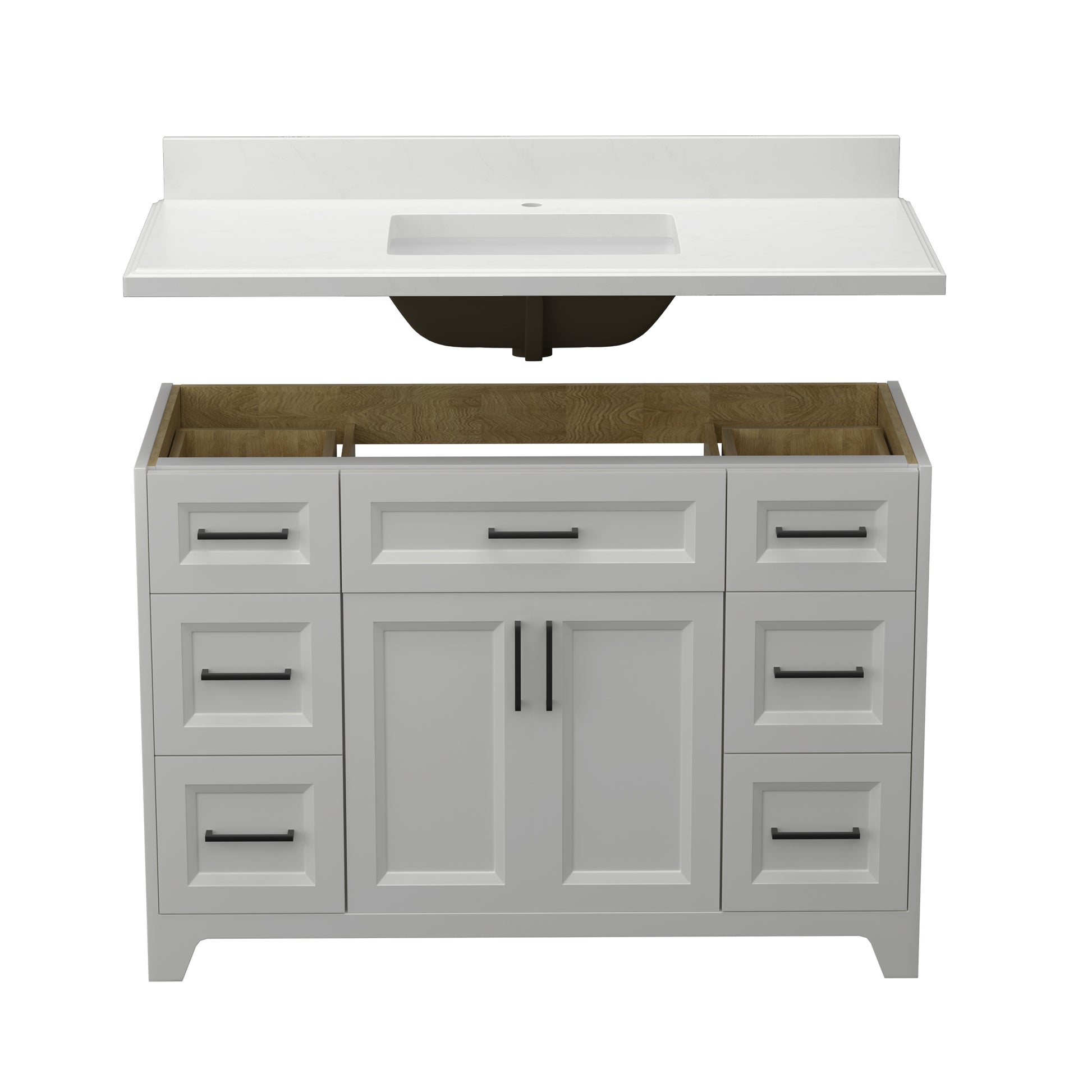 48" Bathroom Vanity With Sink Combo, Modern