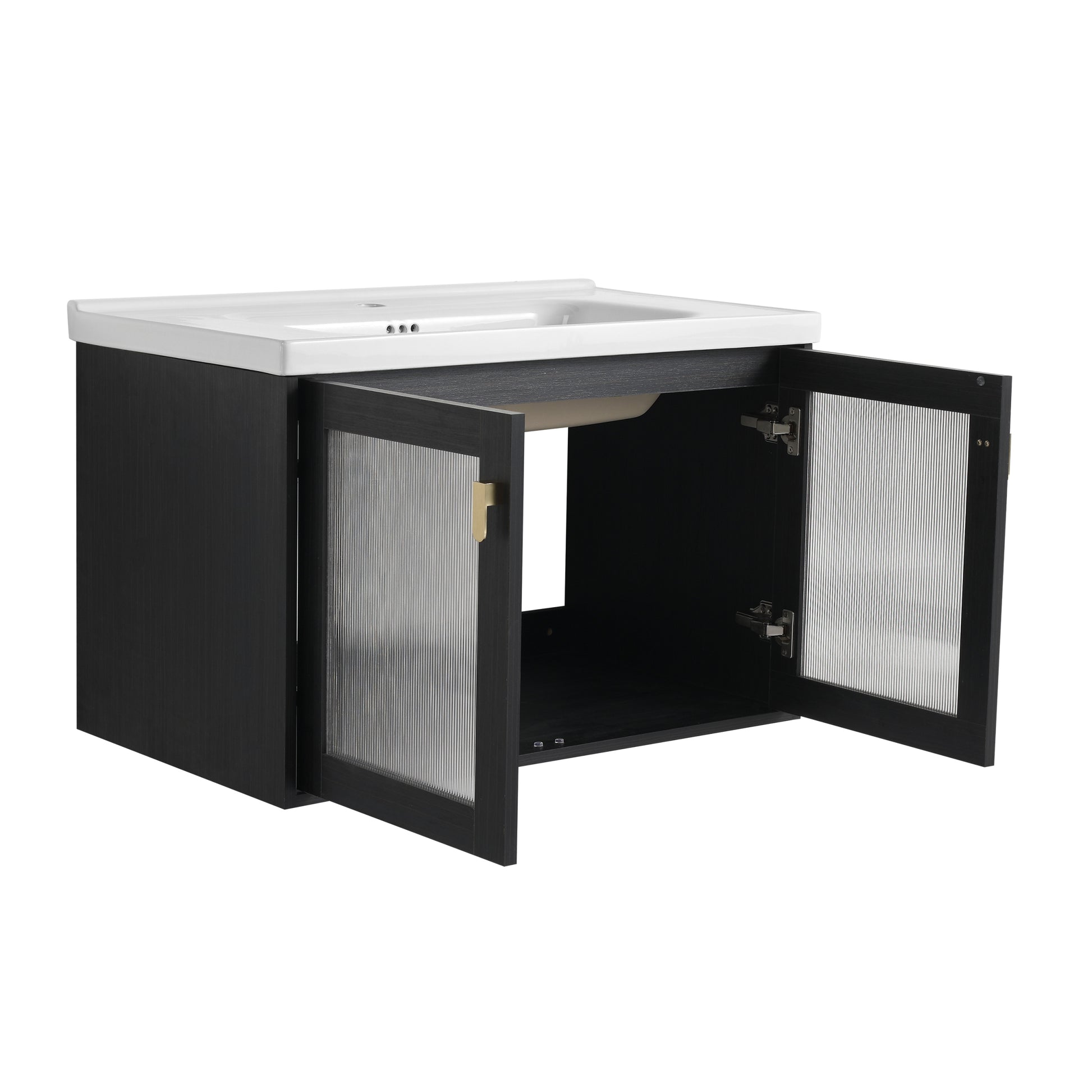 32 Inch Wall Mounted Bathroom Vanity With Sink, For black-2-bathroom-wall mounted-modern-plywood