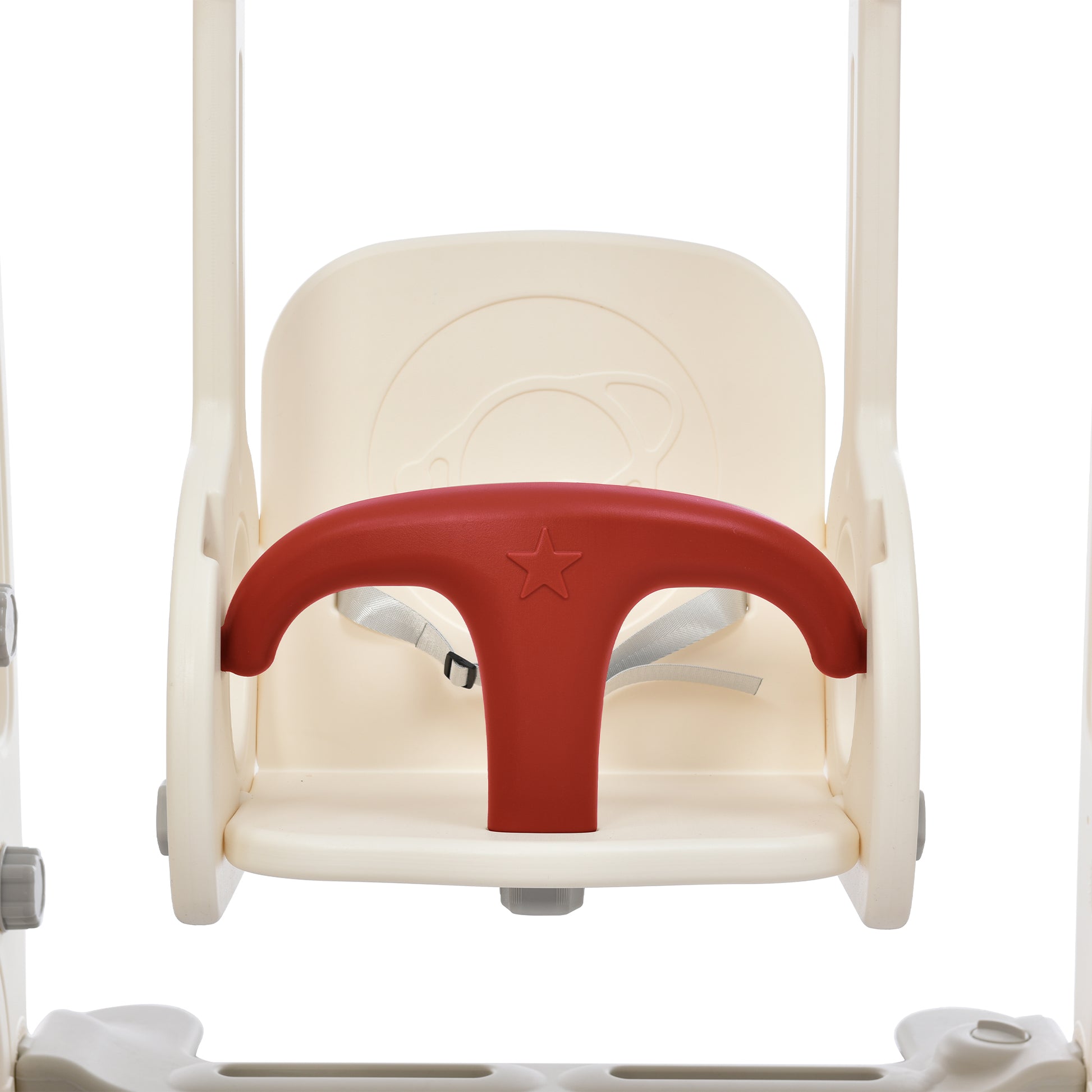 4 In 1 Toddler Slide And Swing Set, Kids Playground Climber Slide Playset With Basketball Hoop,Freestanding Combination For Babies Red 50 99 Lbs Hdpe Indoor & Outdoor Use