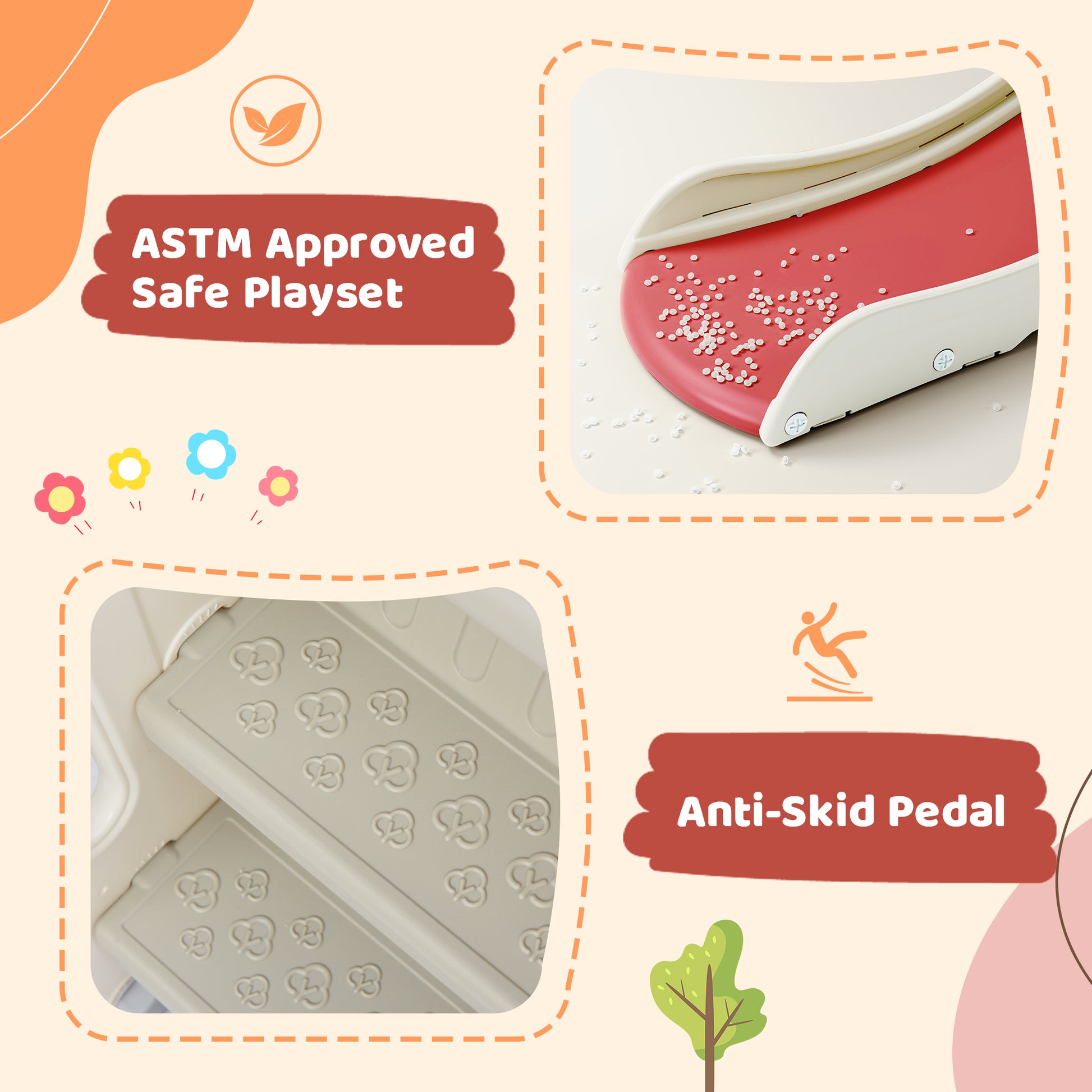 4 In 1 Toddler Slide And Swing Set, Kids Playground Climber Slide Playset With Basketball Hoop,Freestanding Combination For Babies Red 50 99 Lbs Hdpe Indoor & Outdoor Use