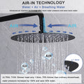 Rain Shower Head High Flow Round Rainfall Showerhead Waterfall Full Body Coverage Universal Ceiling Or Wall Mount 16 Inch Black Matte Black Stainless Steel