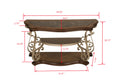 Sofa Table, Marble Paper Top, Mdf With Birch Middle Shelfpowder Coat Finish Metal Legs. 54