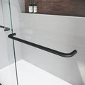 Sliding Shower Glass Door 50 54 In. W X 72 In. H, Adjustable Semi Frameless Shower Door, Certified Thick Clear Clear Tempered Glass, 304 Stainless Steel Handles, Black Finish Matt Black Aluminum