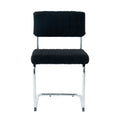 Modern Simple Light Luxury Dining Chair Black Chair Family Bedroom Stool Back Dressing Chair Student Chair Metal Legs Silver Bow Chair Set Of 2 Metal Black Teddy