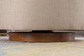 035 Linen Fabric Swivel Accent Chair With Soild Wood Round Brown Base Leg,Beige Beige Brown Primary Living Space Modern Eucalyptus Foam Linen