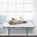 Cat Window Perch, Wall Mounted Cat Seat With Soft Cushion And Supporting Feet, White White Mdf