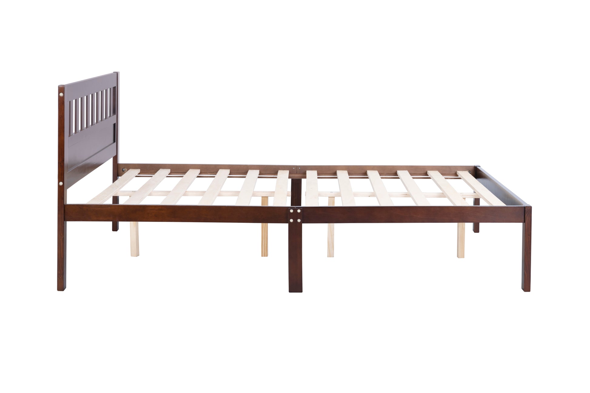 Full Bed Frame, Wood Platform Bed With Headboard, Bed Frame With Wood Slat Support For Kids, Easy Assembly,No Box Spring Needed, Dark Walnut Box Spring Not Required Full Walnut Wood Solid Wood