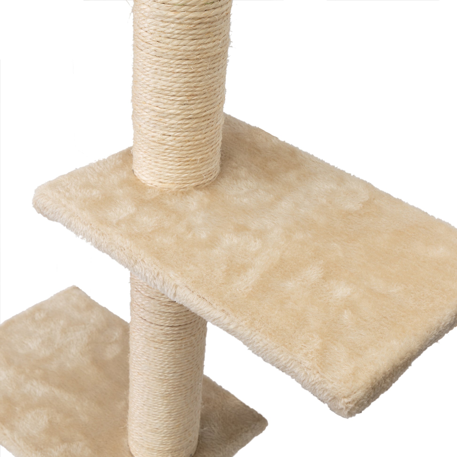 5 Pcs Wall Mounted Cat Climber Set, Floating Cat Shelves And Perches, Cat Activity Tree With Scratching Posts, Modern Cat Furniture, Beige Beige Particle Board